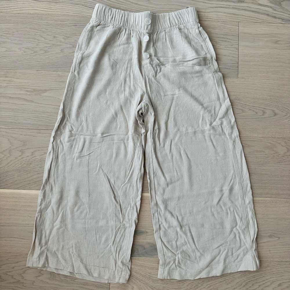 cropped wide leg linen pants